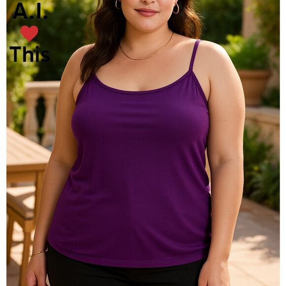 LANE BRYANT Nylon Stretch Cami in Plum Purple - Plus Size 18/20 or Size 2X - Picture 10 of 10